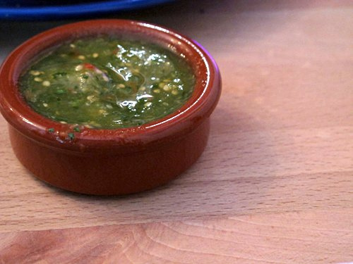 tomatilla莎莎,大米和豆子