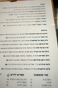 希伯来语菜单