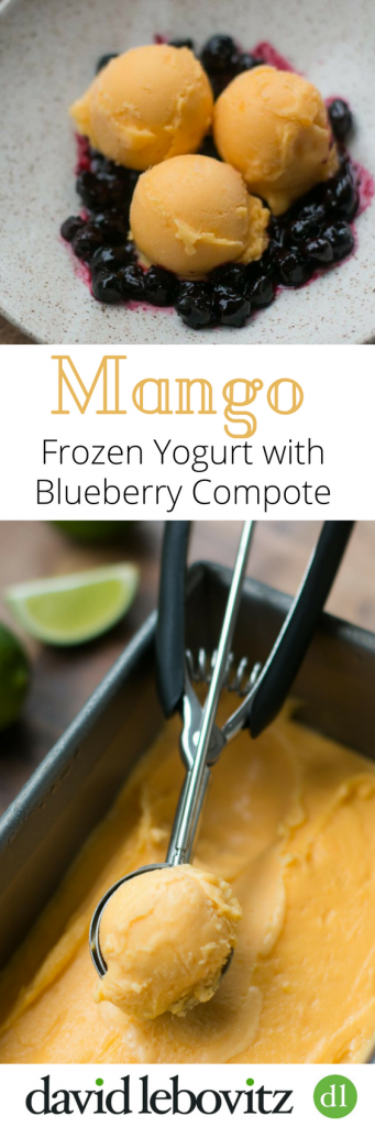 成熟，多汁的芒果制成可爱的芒果冷冻酸奶，配以果味蓝莓蜜饯 - 完美的伴奏！